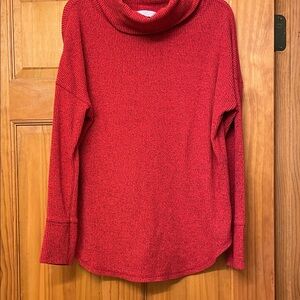 Time and Tru Vibrant Red Cowl Neck Sweater